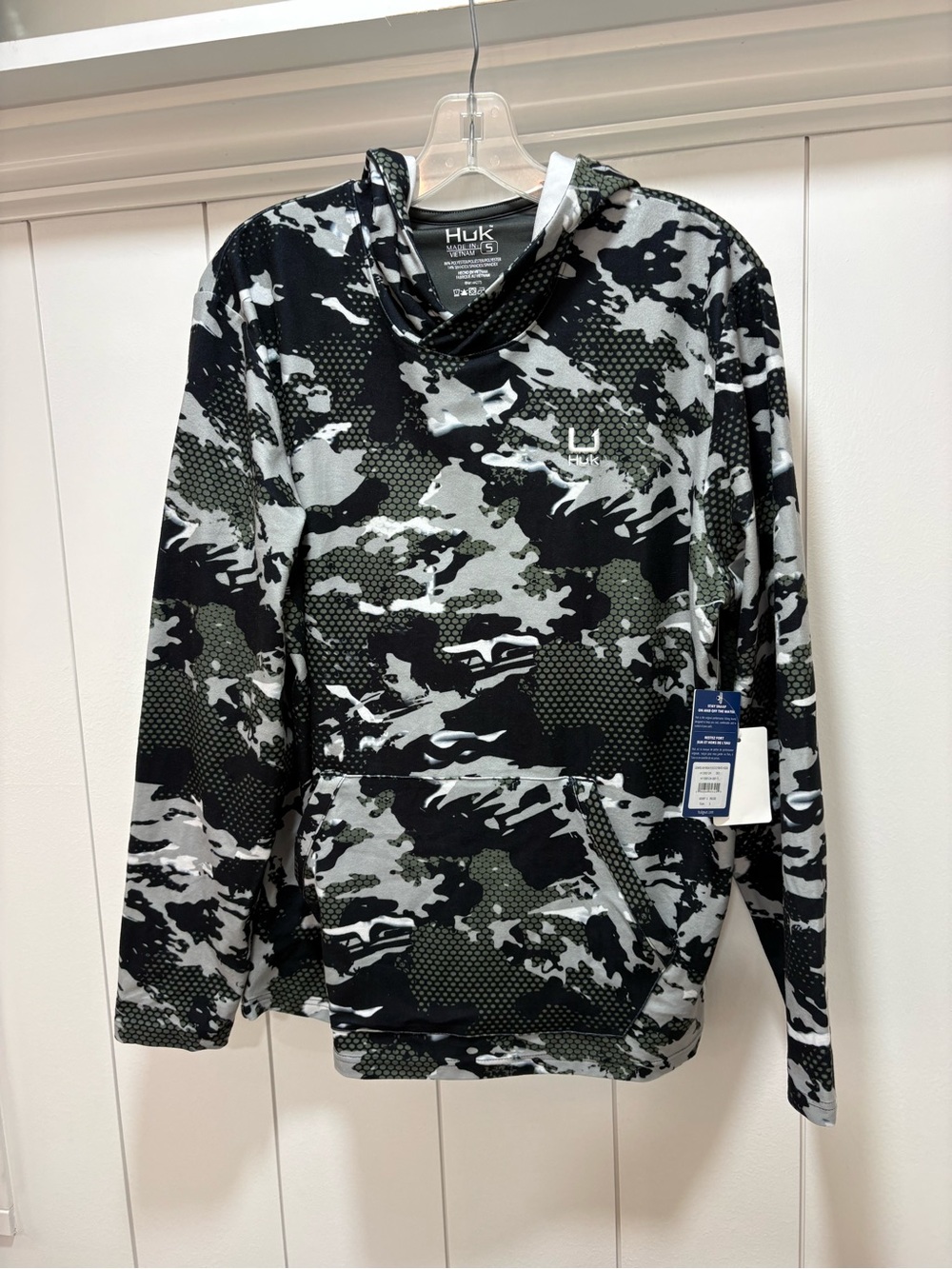 Huk Leeward Lightweight Fleece KC Printed Hoodie Mens Small New  Green Camo
